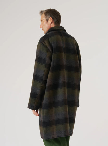 Black/Brown Berlin Wool Check Account Coat