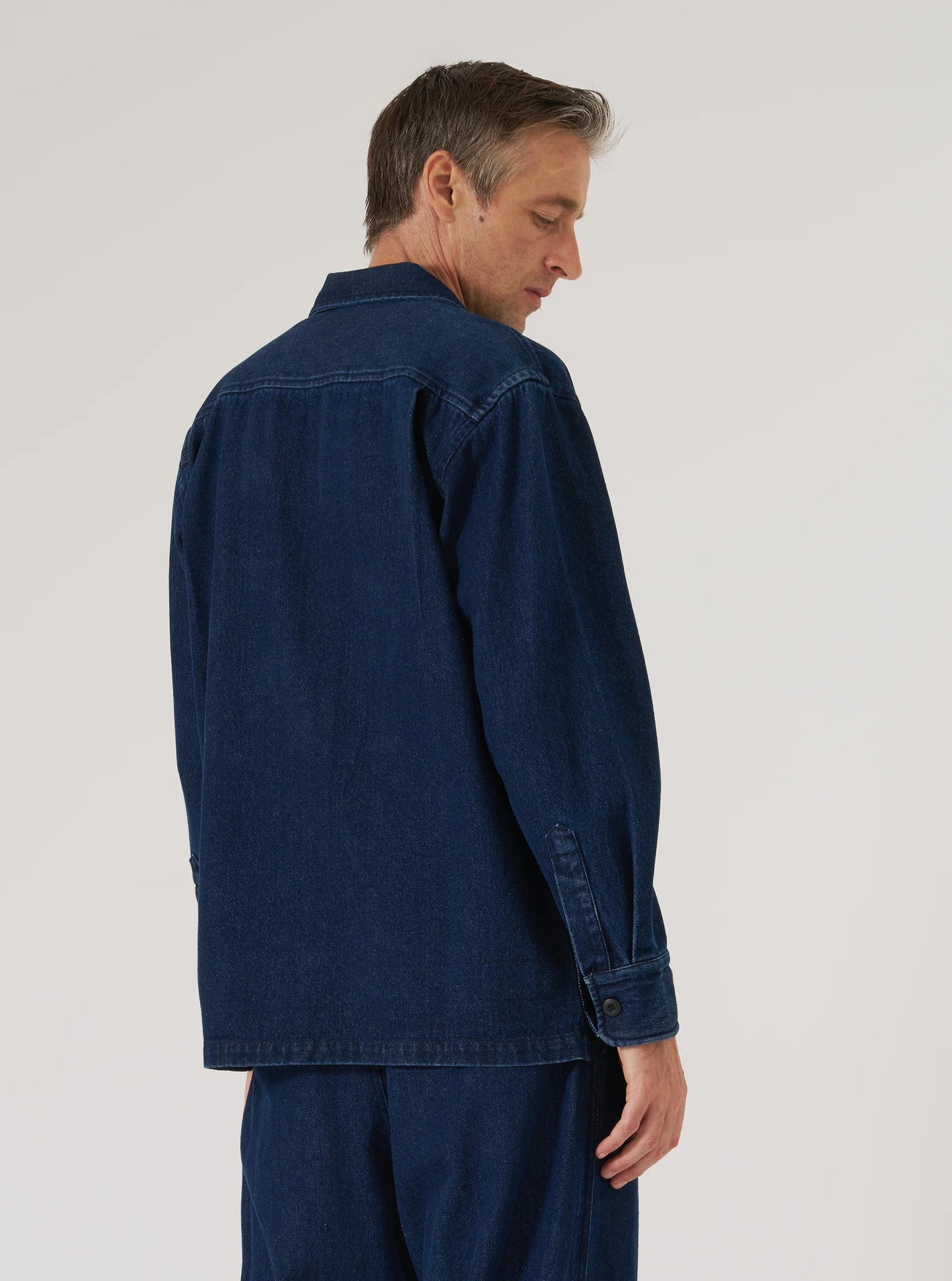 Universal Works Fatigue Shirt  - Indigo Work Denim