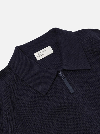 Universal Works Eco Wool Zip Cardigan Navy