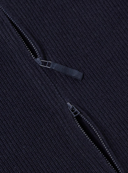 Universal Works Eco Wool Zip Cardigan Navy