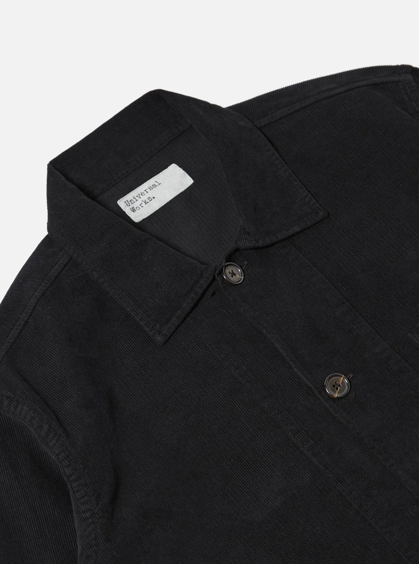 Universal Works Fine Cord Bakers Overshirt Black