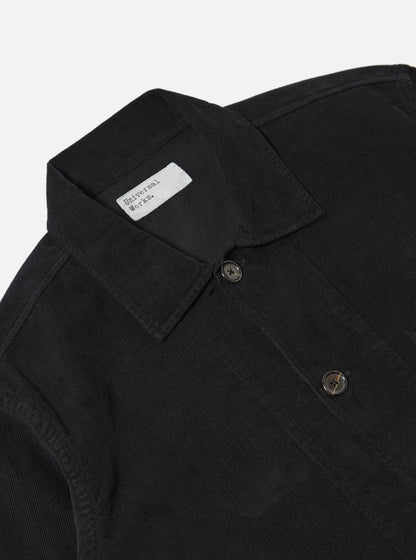 Universal Works Fine Cord Bakers Overshirt Black