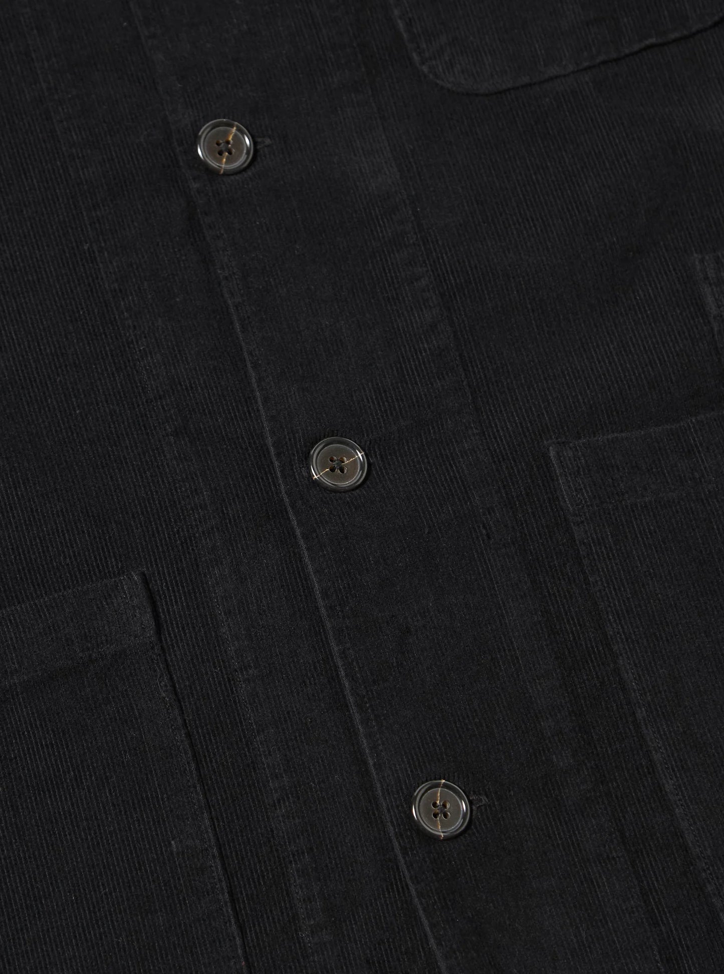 Universal Works Fine Cord Bakers Overshirt Black