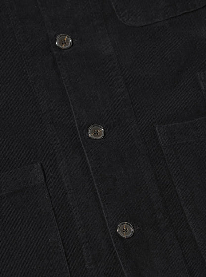Universal Works Fine Cord Bakers Overshirt Black