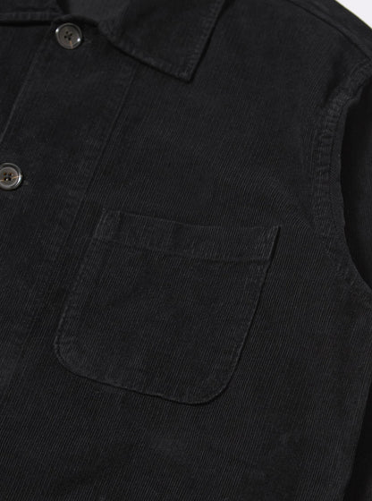 Universal Works Fine Cord Bakers Overshirt Black