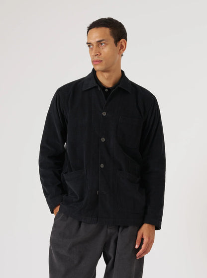 Universal Works Fine Cord Bakers Overshirt Black