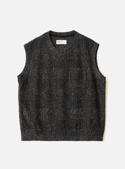 Universal Works Light Knit Sleeveless Crew - Navy Deca