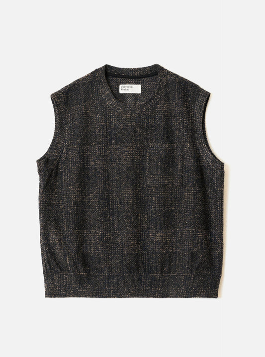 Universal Works Light Knit Sleeveless Crew - Navy Deca