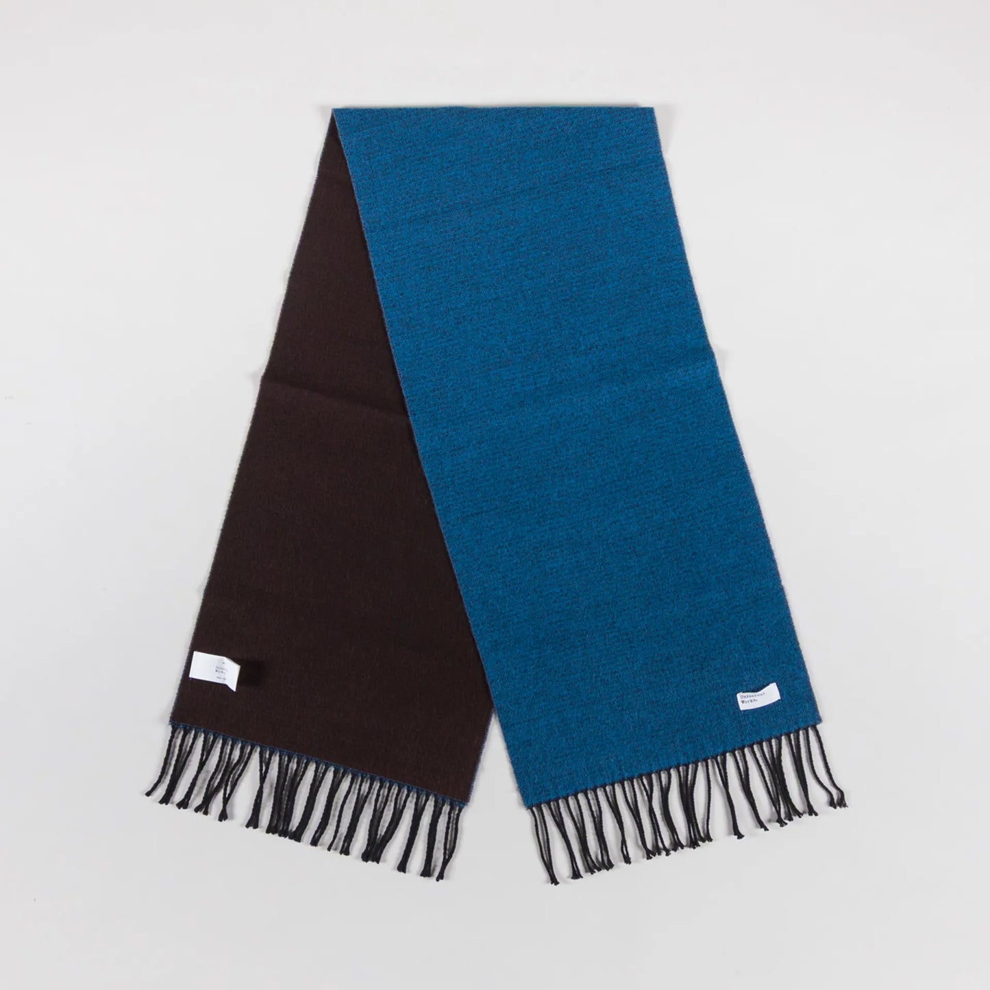 Universal Works Double Sided Scarf Light Blue Brown