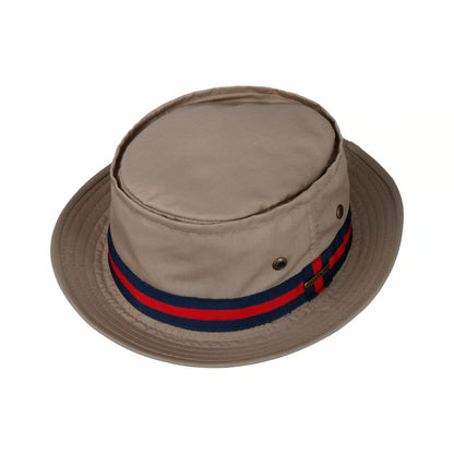 Stetson Classic Band Pork Pie Cloth Hat - Beige