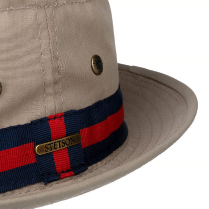 Stetson Classic Band Pork Pie Cloth Hat - Beige