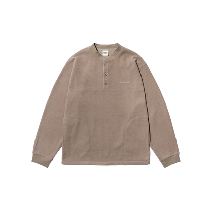 Kappy Designs Fleece Waffle Button Anorak - Beige