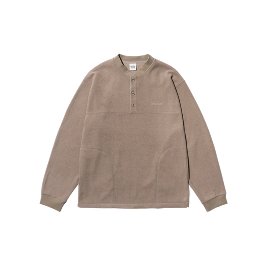 Kappy Designs Fleece Waffle Button Anorak - Beige