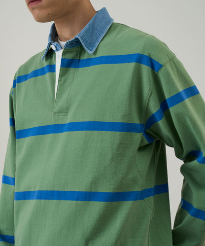Gramicci Langdon Rugby Shirt - Olive/Blue