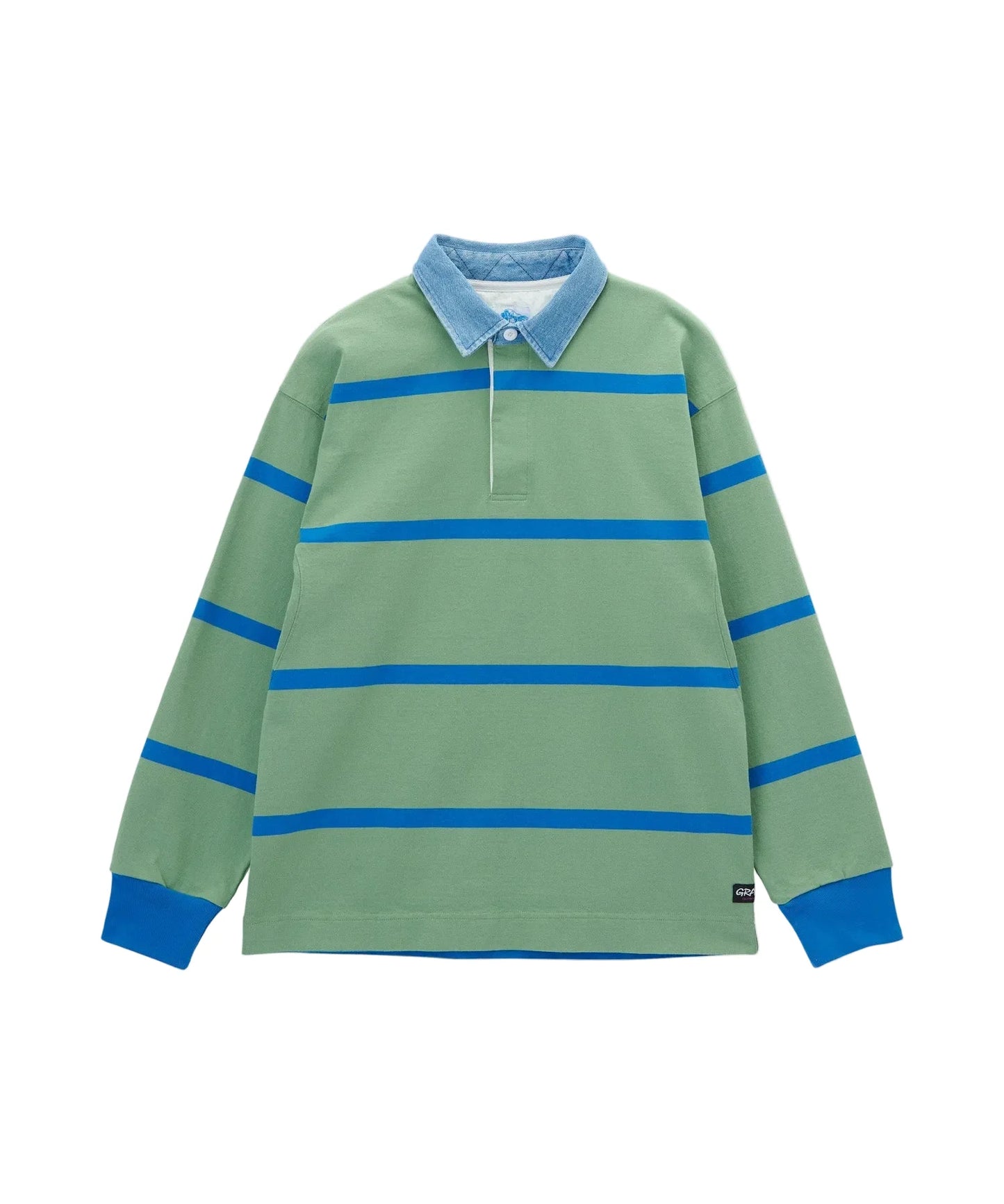 Gramicci Langdon Rugby Shirt - Olive/Blue