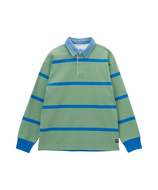Gramicci Langdon Rugby Shirt - Olive/Blue