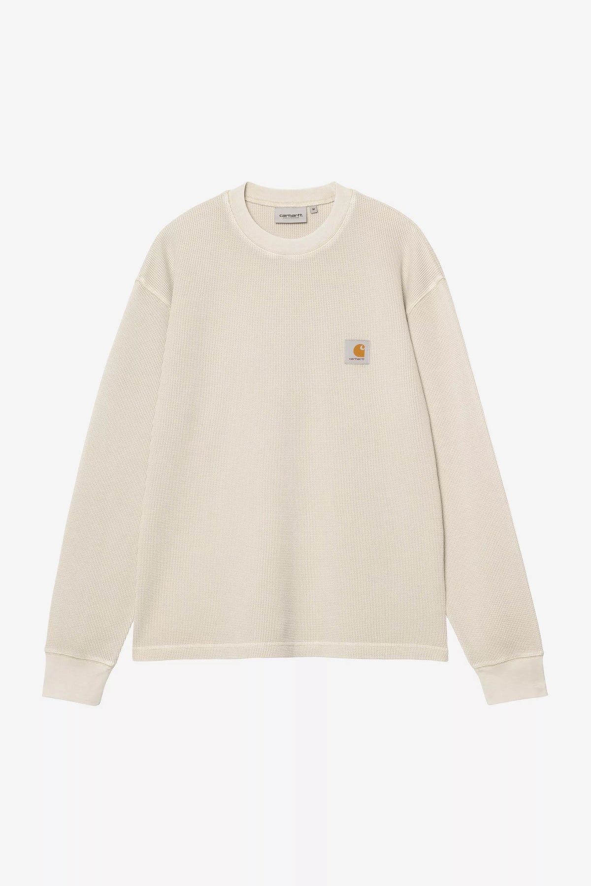 Carhartt WIP L/S Vista Waffle T-Shirt - Fleur De Sel, Garment dyed