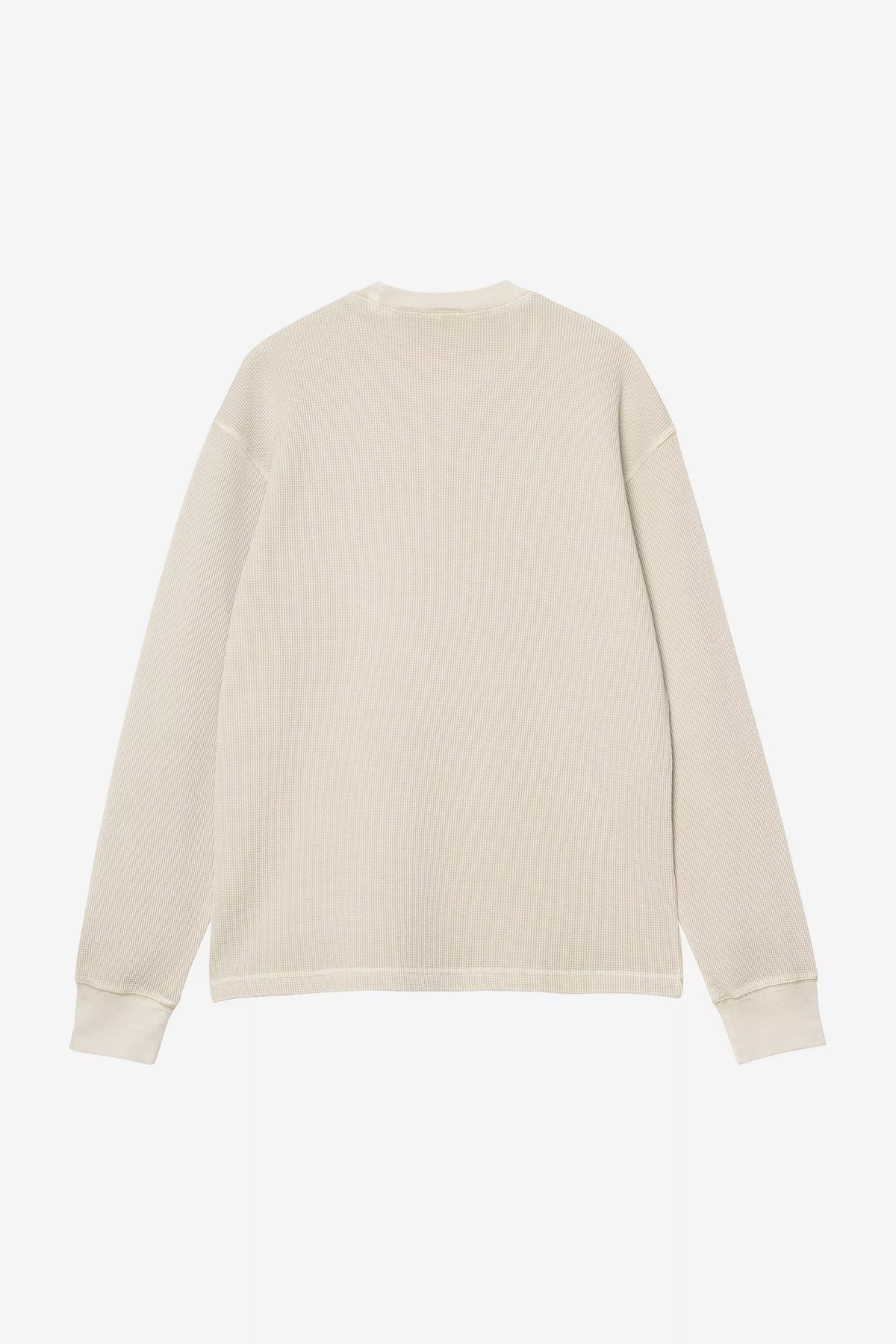Carhartt WIP L/S Vista Waffle T-Shirt - Fleur De Sel, Garment dyed
