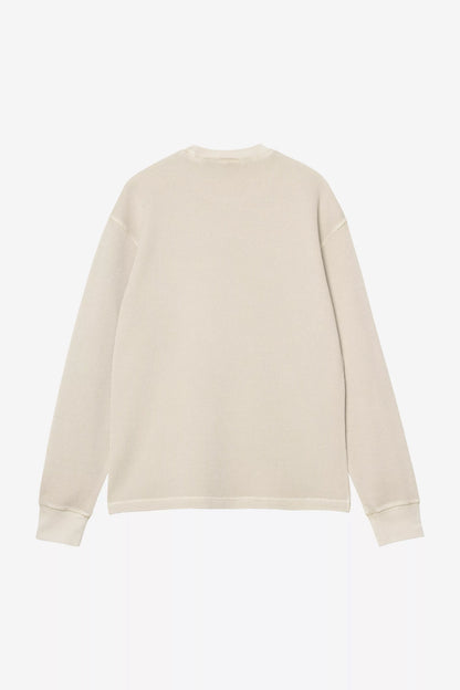 Carhartt WIP L/S Vista Waffle T-Shirt - Fleur De Sel, Garment dyed