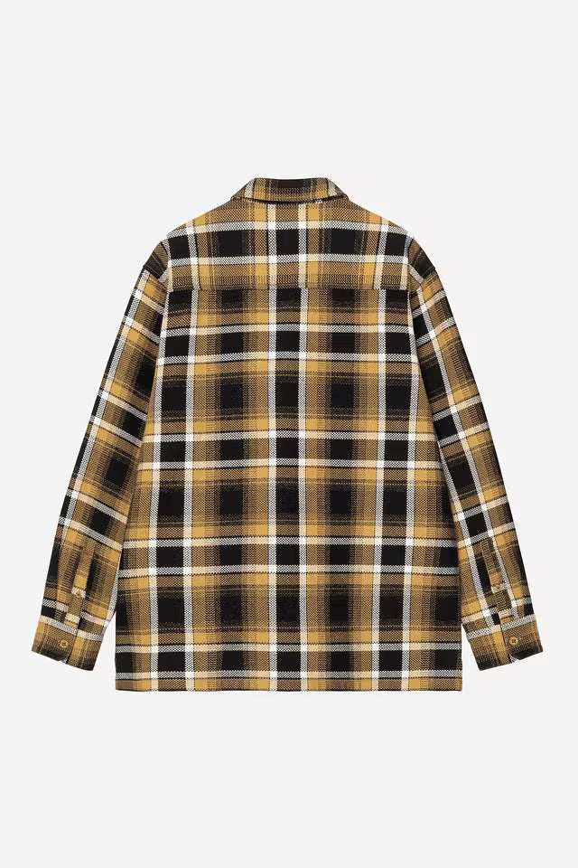 Carhartt WIP Vaughn Shirt Cotton Herringbone Vaughn Check, Dijon