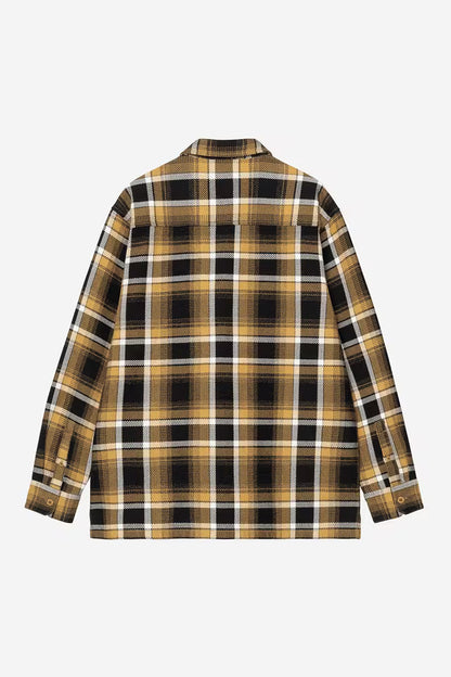 Carhartt WIP Vaughn Shirt Cotton Herringbone Vaughn Check, Dijon