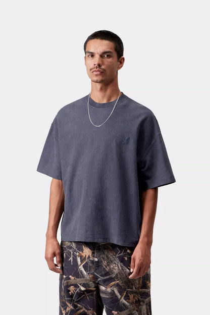 Carhartt WIP S/S Lambert T-Shirt - Dark Navy, Moon wash