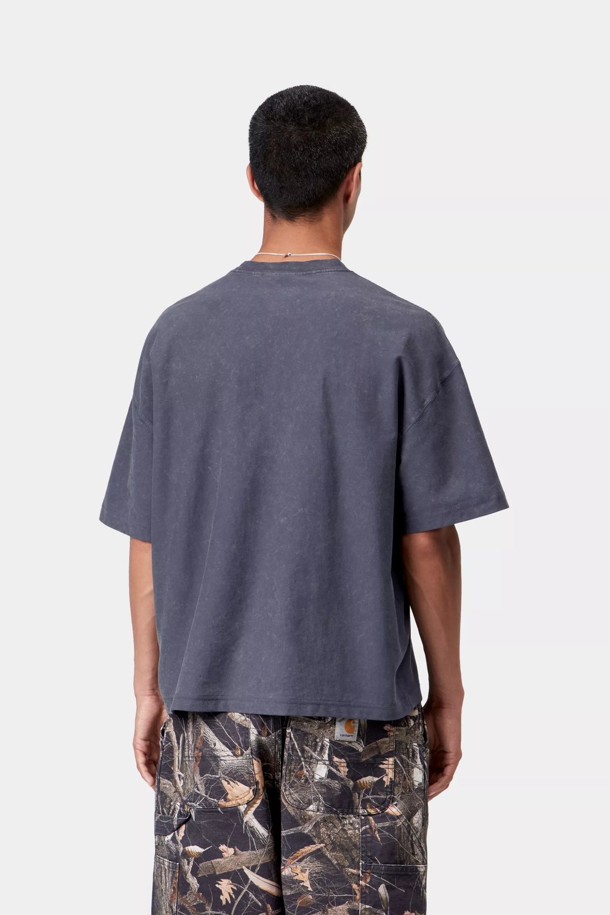 Carhartt WIP S/S Lambert T-Shirt - Dark Navy, Moon wash