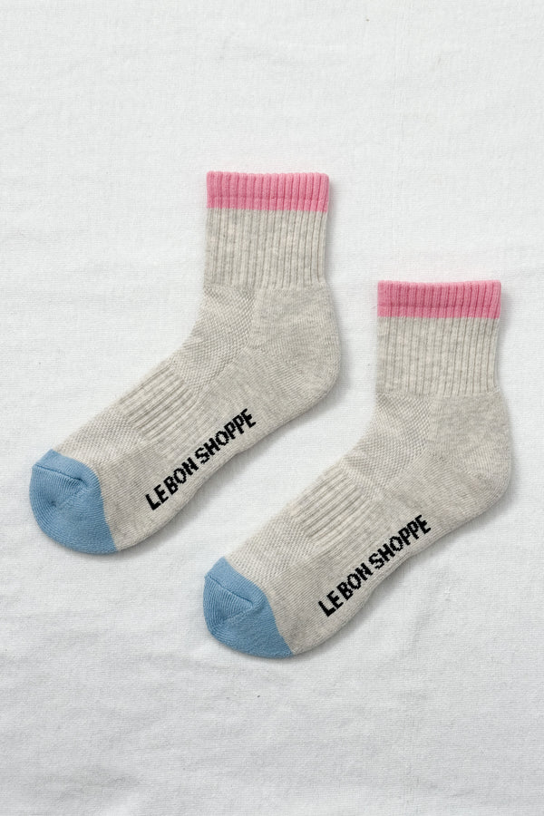 Le Bon Shoppe Girlfriend Sock - Grey Pink