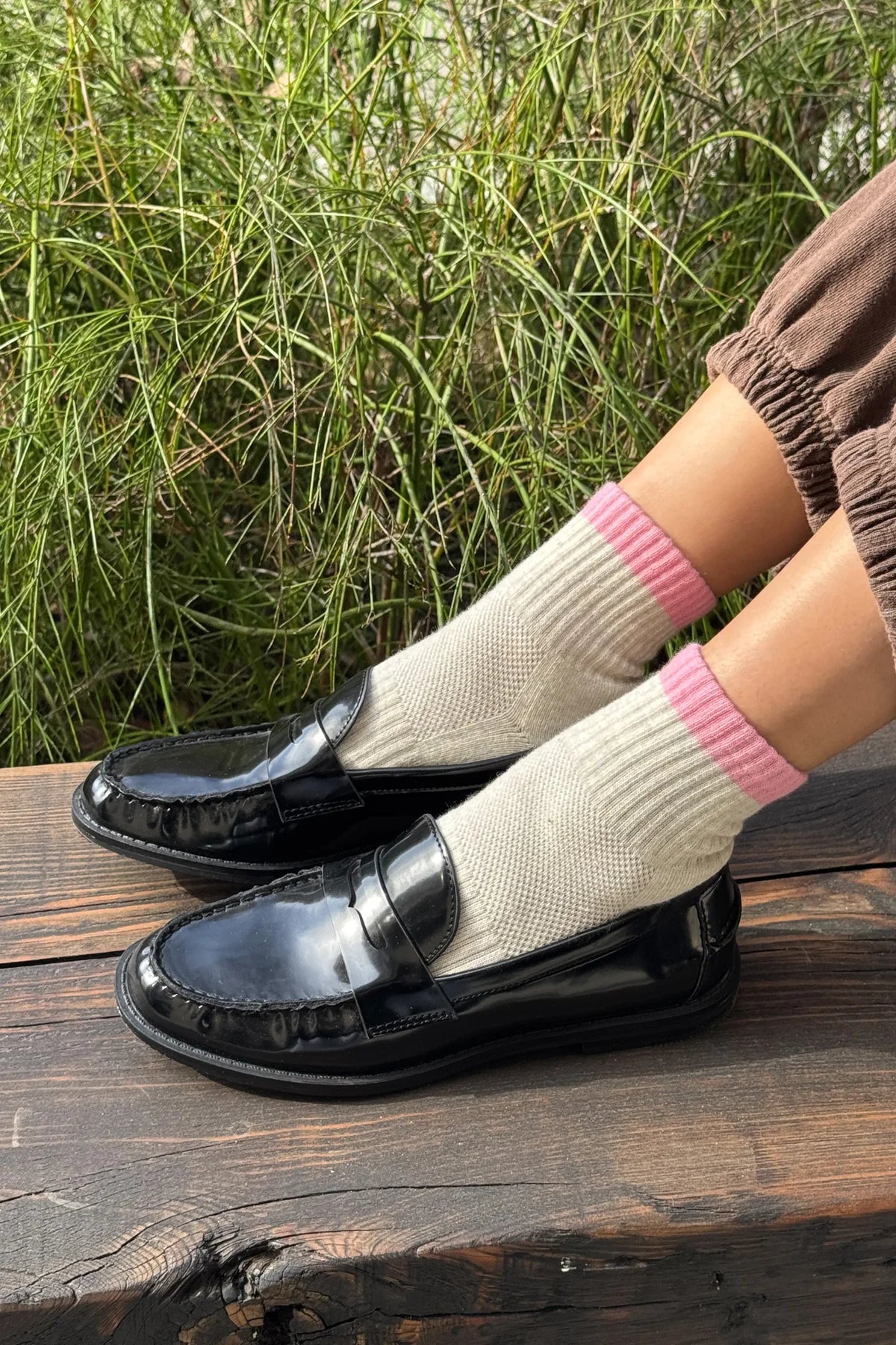 Le Bon Shoppe Girlfriend Sock - Grey Pink
