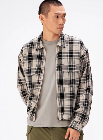 BEAMS Mesh Zip Shirt - Ivory