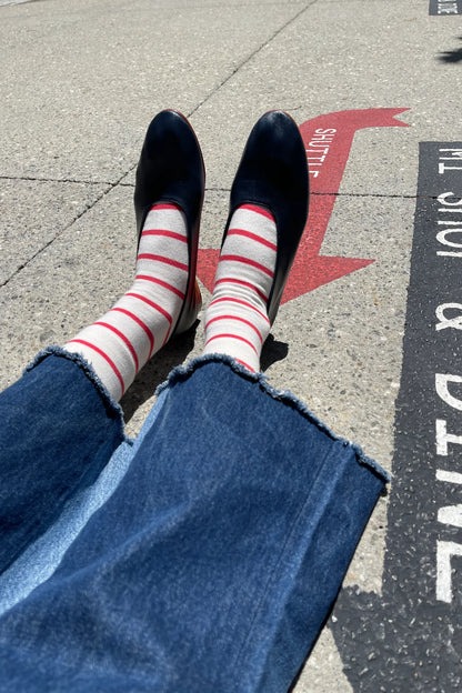 Le Bon Shoppe Wally Socks - Red Stripe