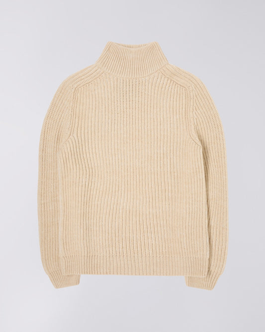 Edwin Roni High Collar Sweater Beige