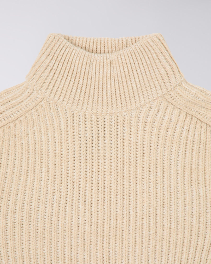 Edwin Roni High Collar Sweater Beige