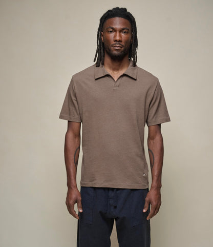 Merz b. Schwanen Linen-Cotton Polo shirt - Faded Grain