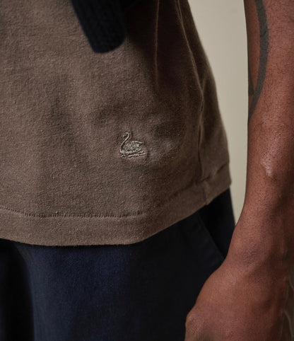 Merz b. Schwanen Linen-Cotton Polo shirt - Faded Grain