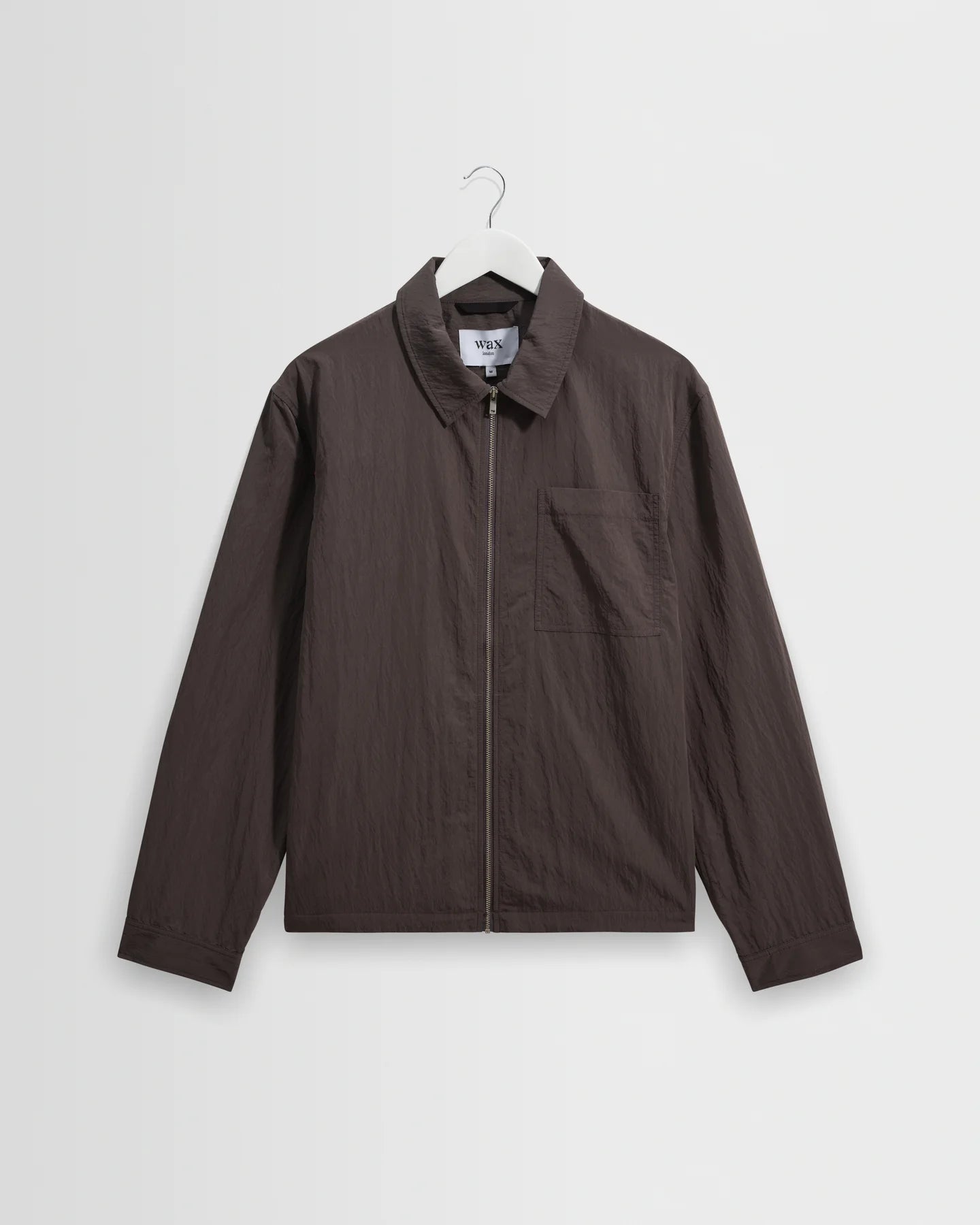 Wax London Lytton - Charcoal Crinkle Nylon Overshirt