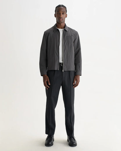 Wax London Lytton - Charcoal Crinkle Nylon Overshirt