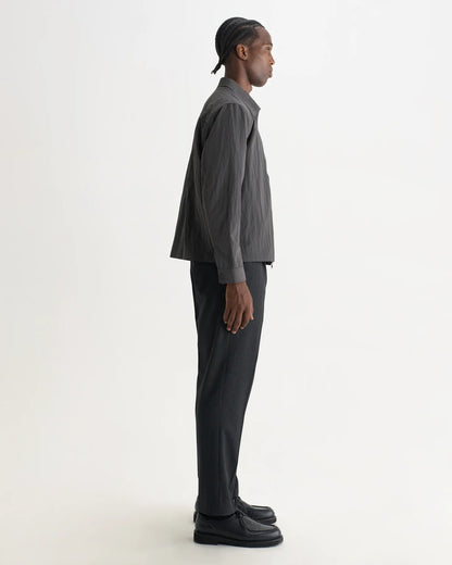 Wax London Lytton - Charcoal Crinkle Nylon Overshirt
