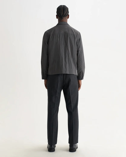 Wax London Lytton - Charcoal Crinkle Nylon Overshirt