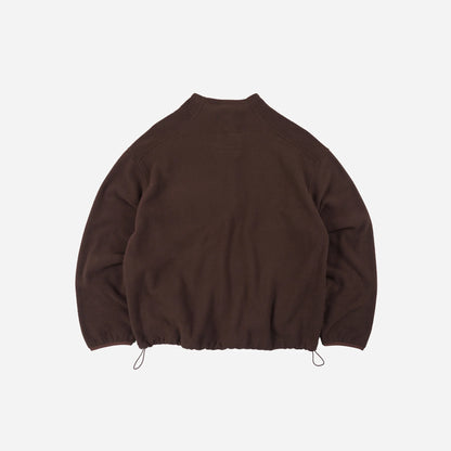 FrizmWorks Mock Neck Fleece Anorak Parka - Brown