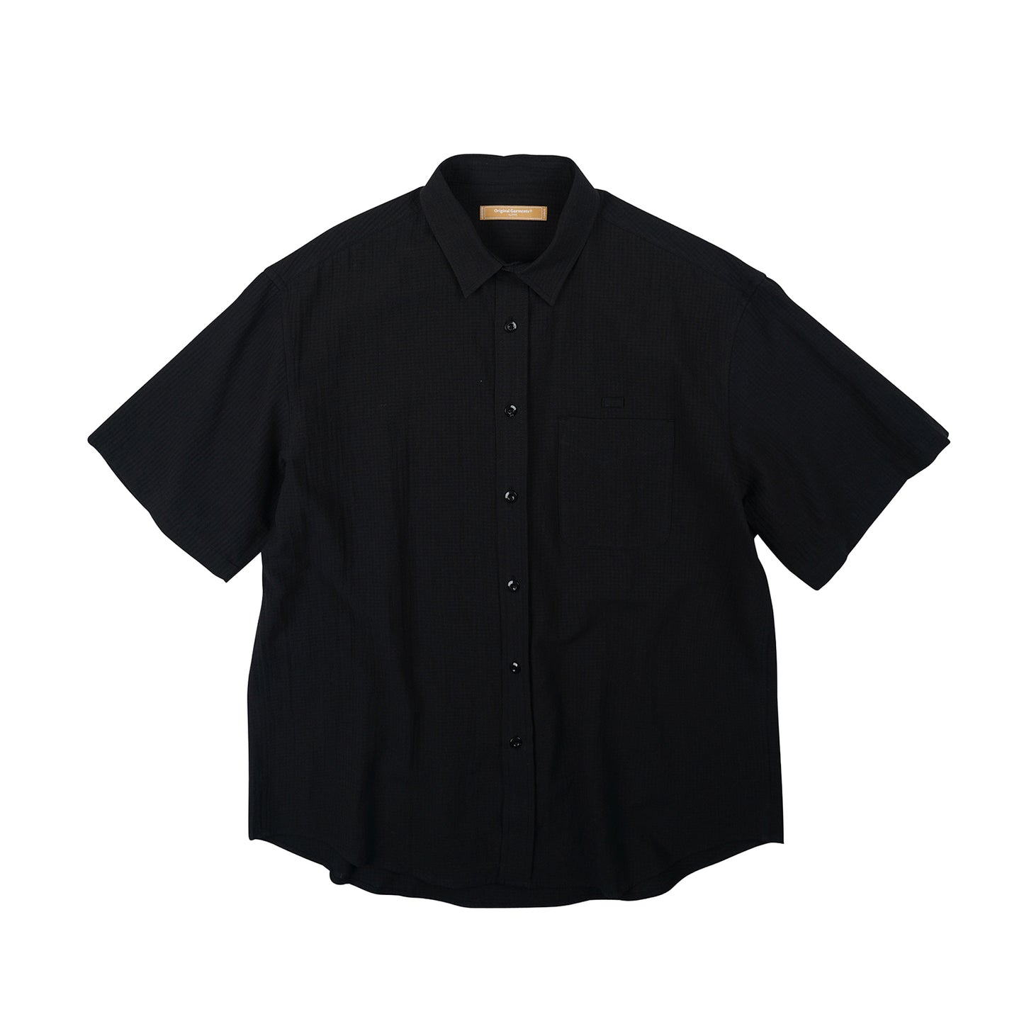 FrizmWorks Dobby Weave Seersucker Half Shirt - Black