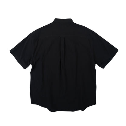 FrizmWorks Dobby Weave Seersucker Half Shirt - Black