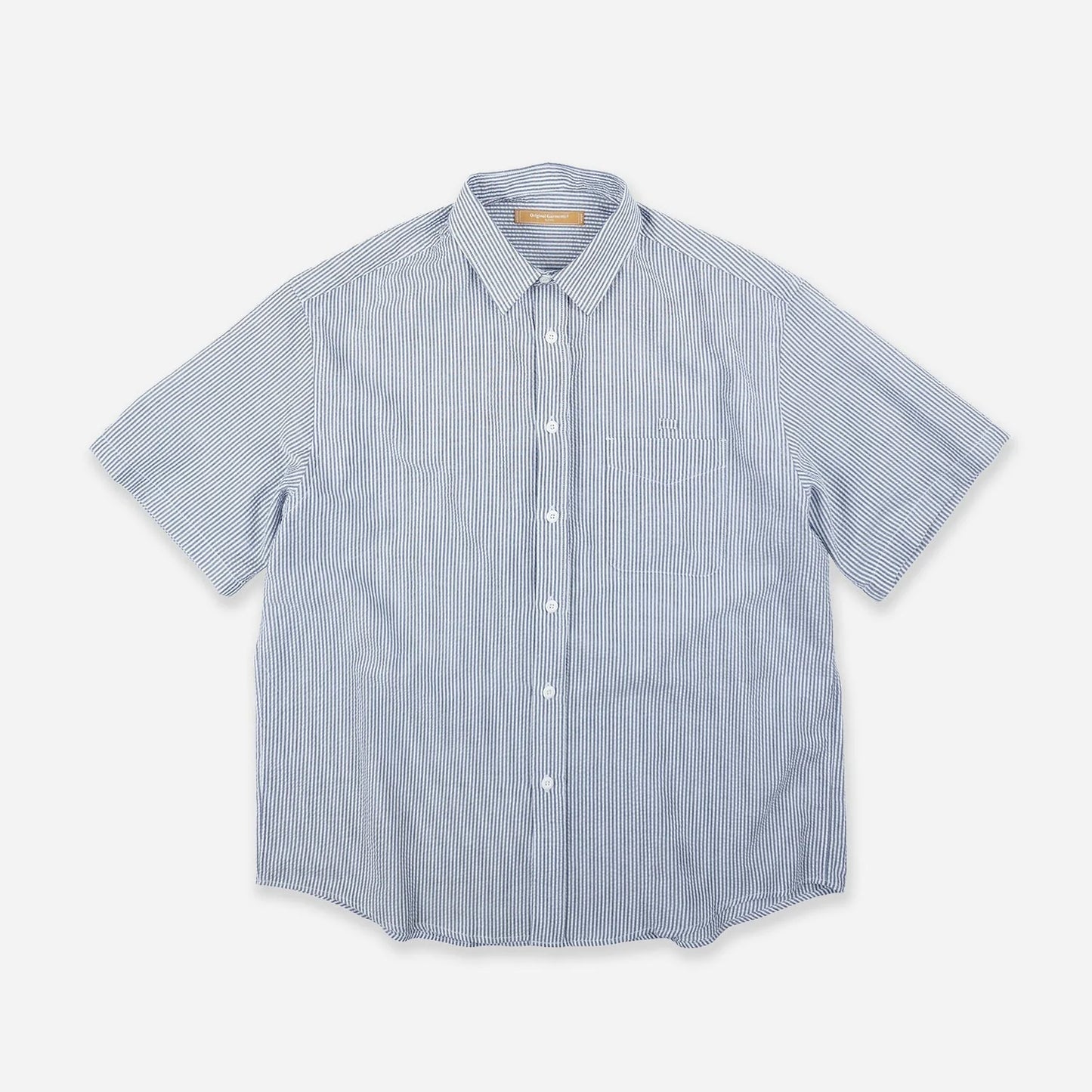 FrizmWorks OG Stripe Seersucker Half Shirt - Blue