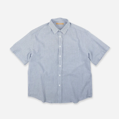 FrizmWorks OG Stripe Seersucker Half Shirt - Blue