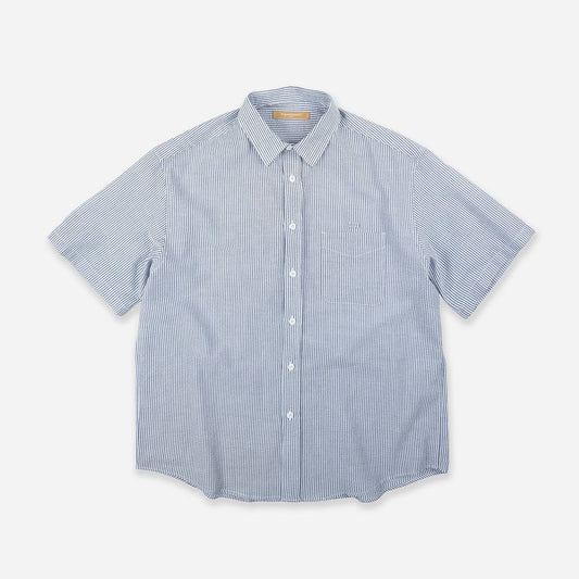 FrizmWorks OG Stripe Seersucker Half Shirt - Blue