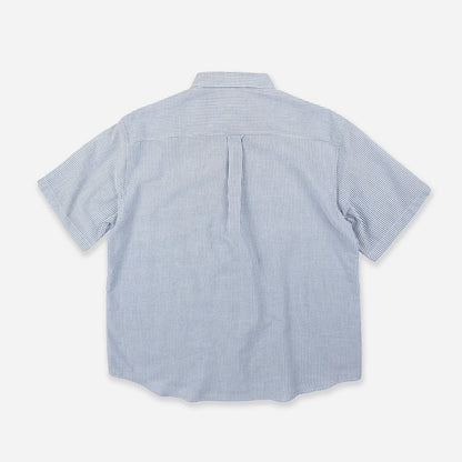 FrizmWorks OG Stripe Seersucker Half Shirt - Blue