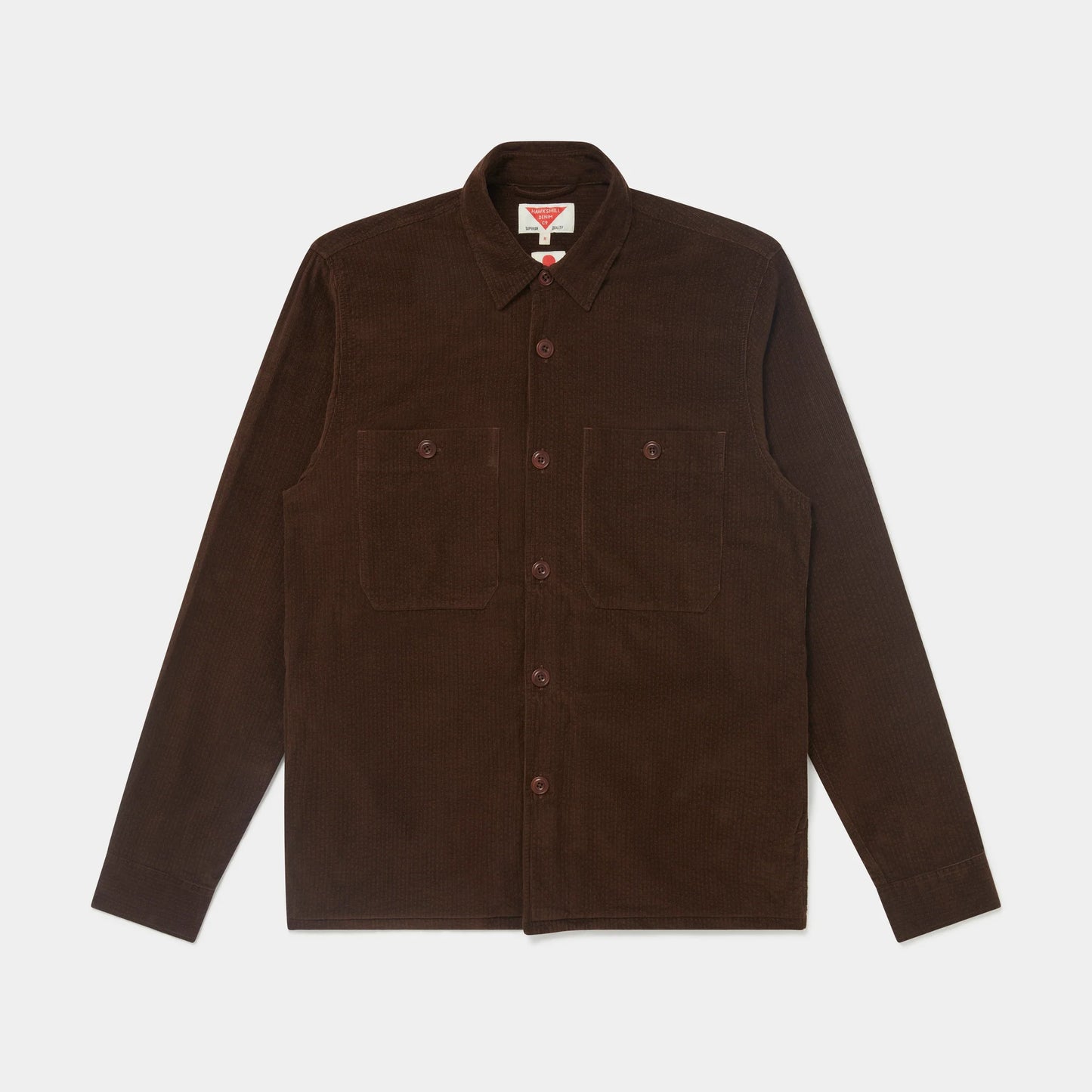 Hawksmill Seersucker Cord Pocket Overshirt Brown