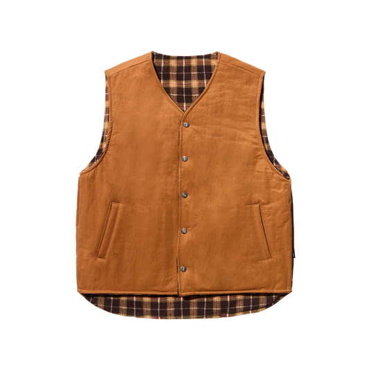 Kappy Design Reversible Nylon Check Vest - Orange