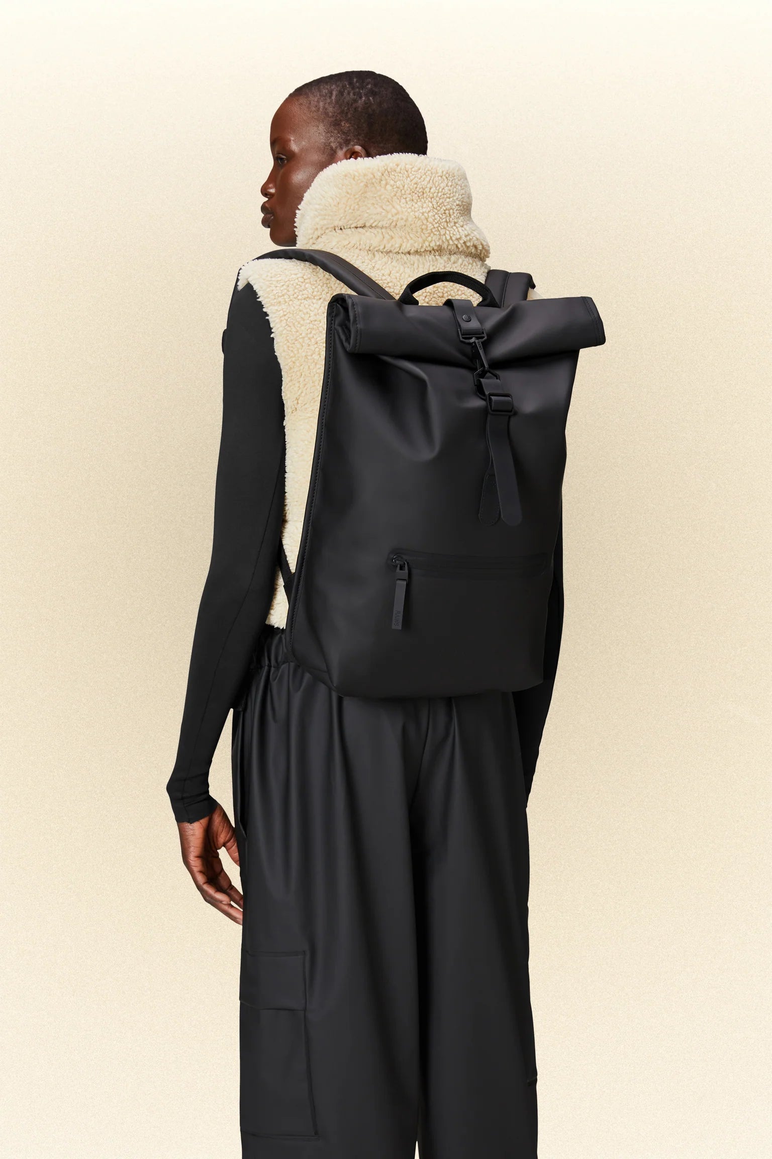 Rains Rolltop Rucksack Black Unit 17 Store