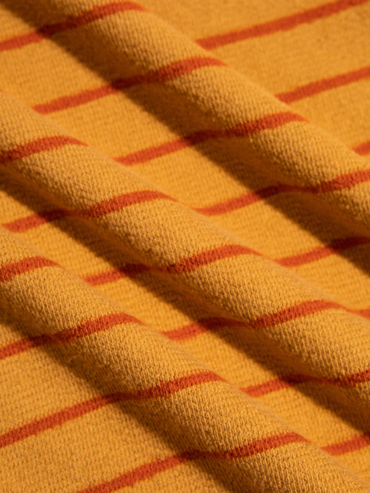 Kestin Fly Tee in Ochre / Tangerine Textured Stripe